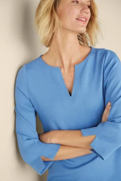Soft Surroundings Ceri Knit 3/4 Sleeve Top><noscript><img width=