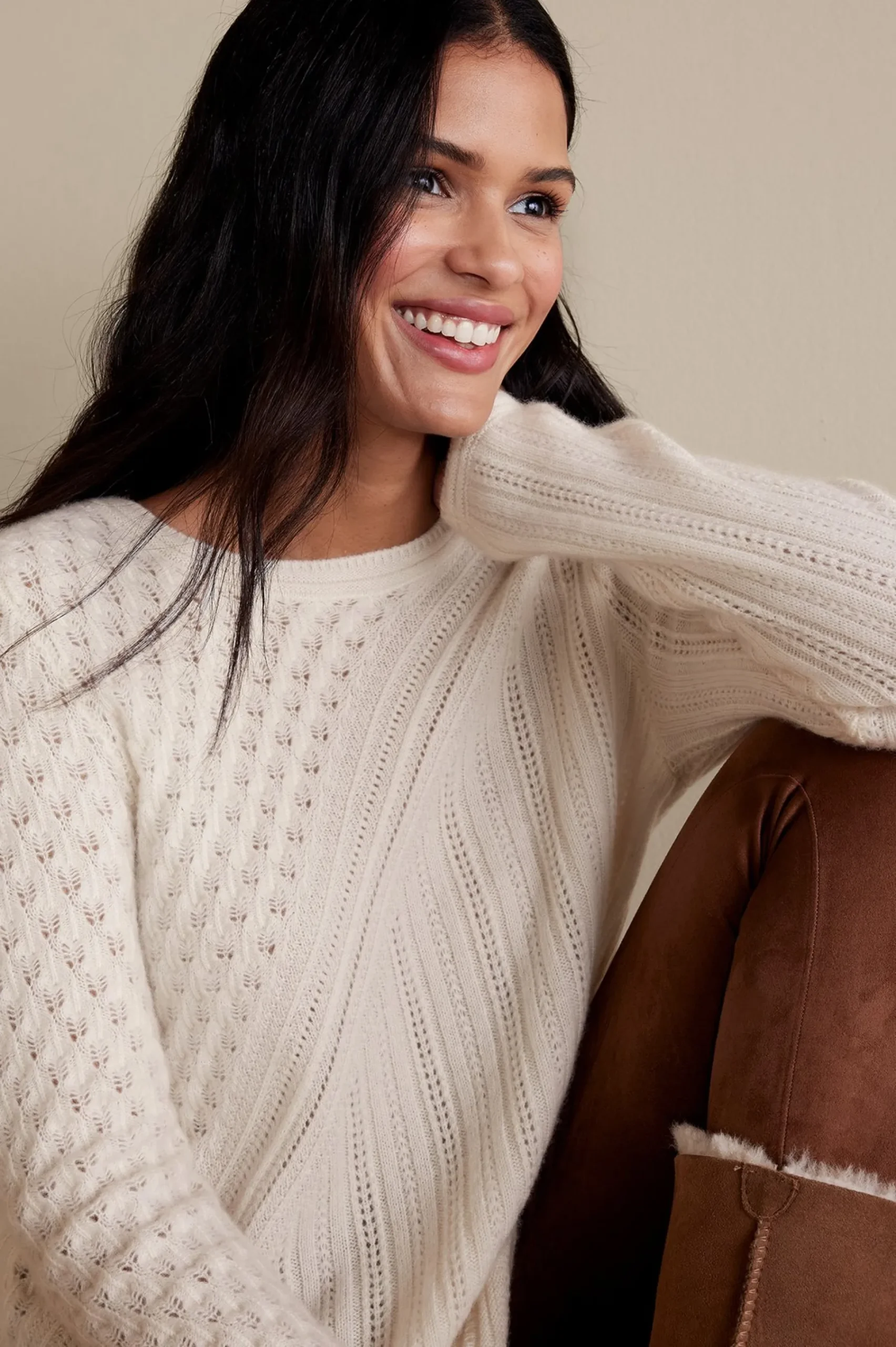 Soft Surroundings Charlette Cashmere Sweater> Sweaters & Cardigans|long sleeve
