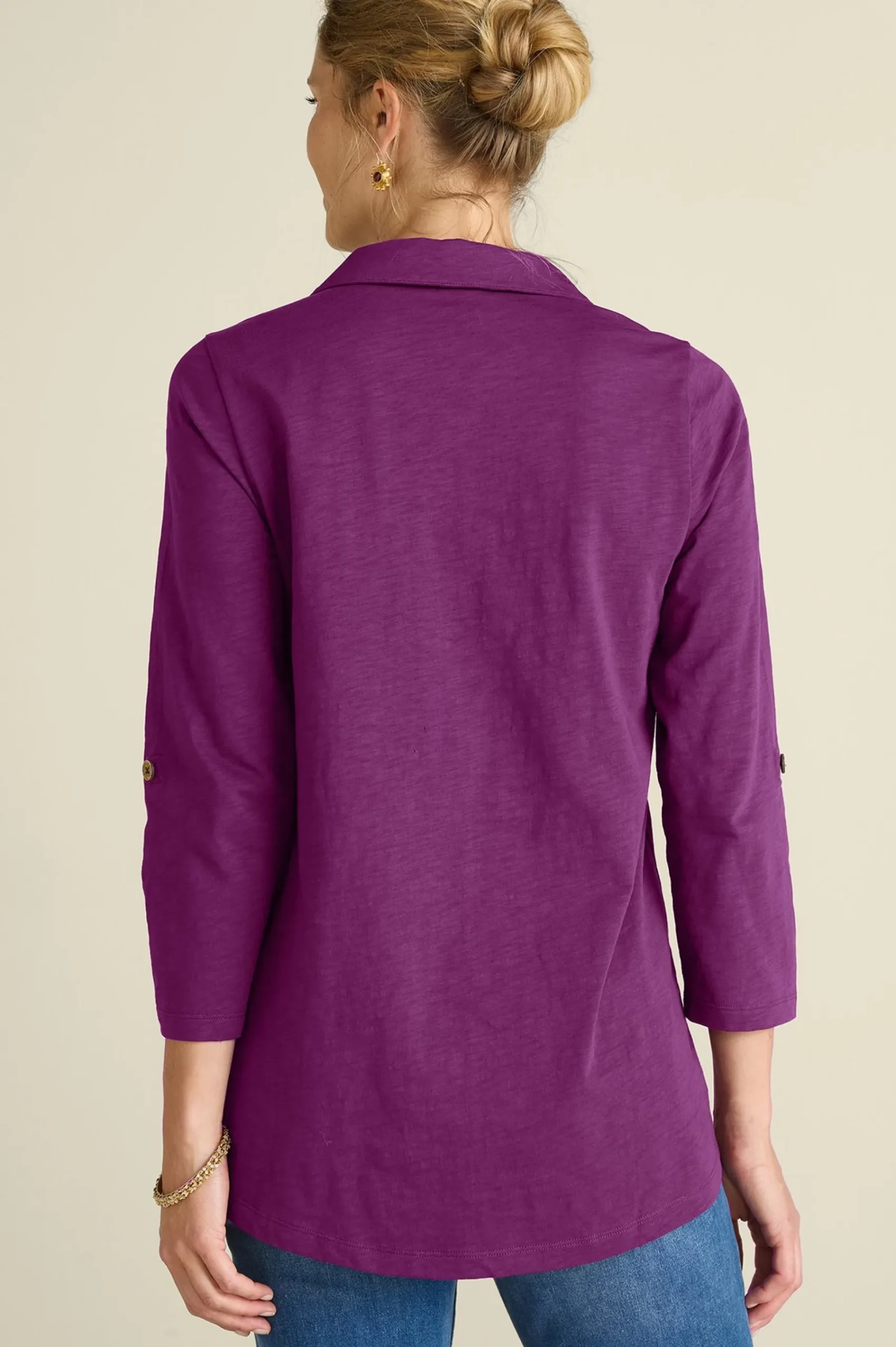 Soft Surroundings Danielle 3/4 Sleeve Tunic> Vacation Shop|three quarter length
