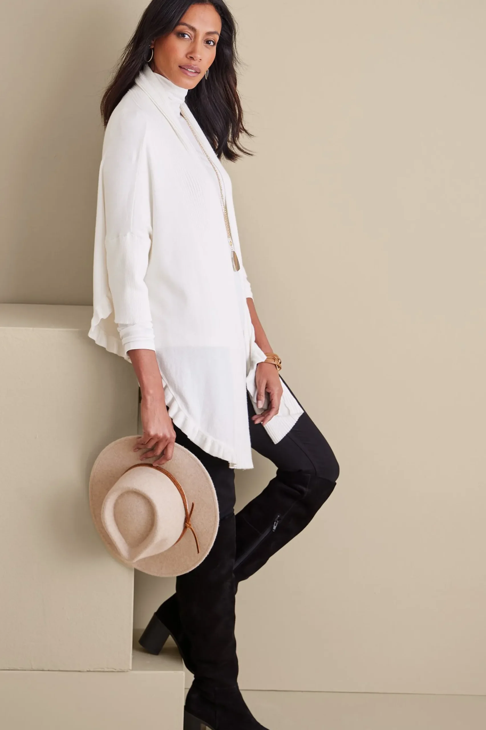 Soft Surroundings Draped Ruffle Cardigan> Scarves & Wraps|Feminine Flourish