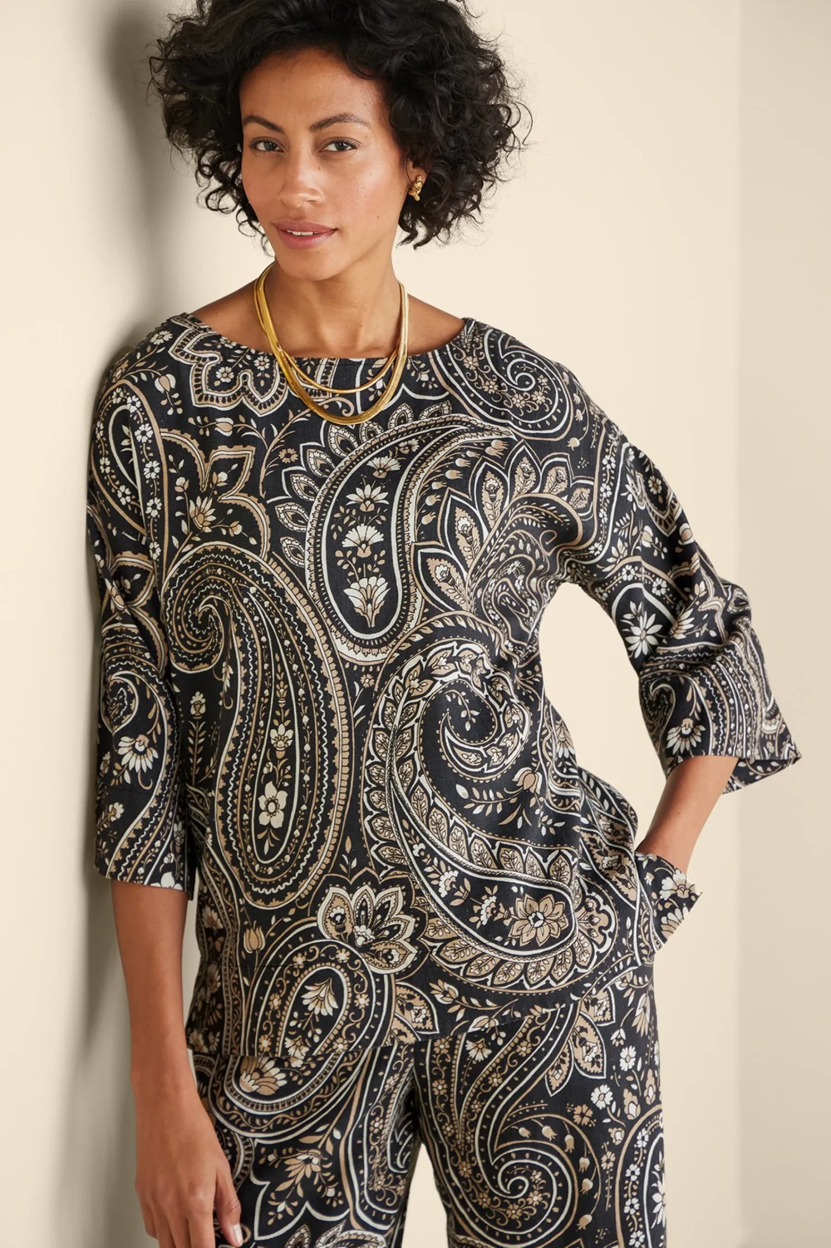 Soft Surroundings Fleur Top> Vacation Shop|three quarter length
