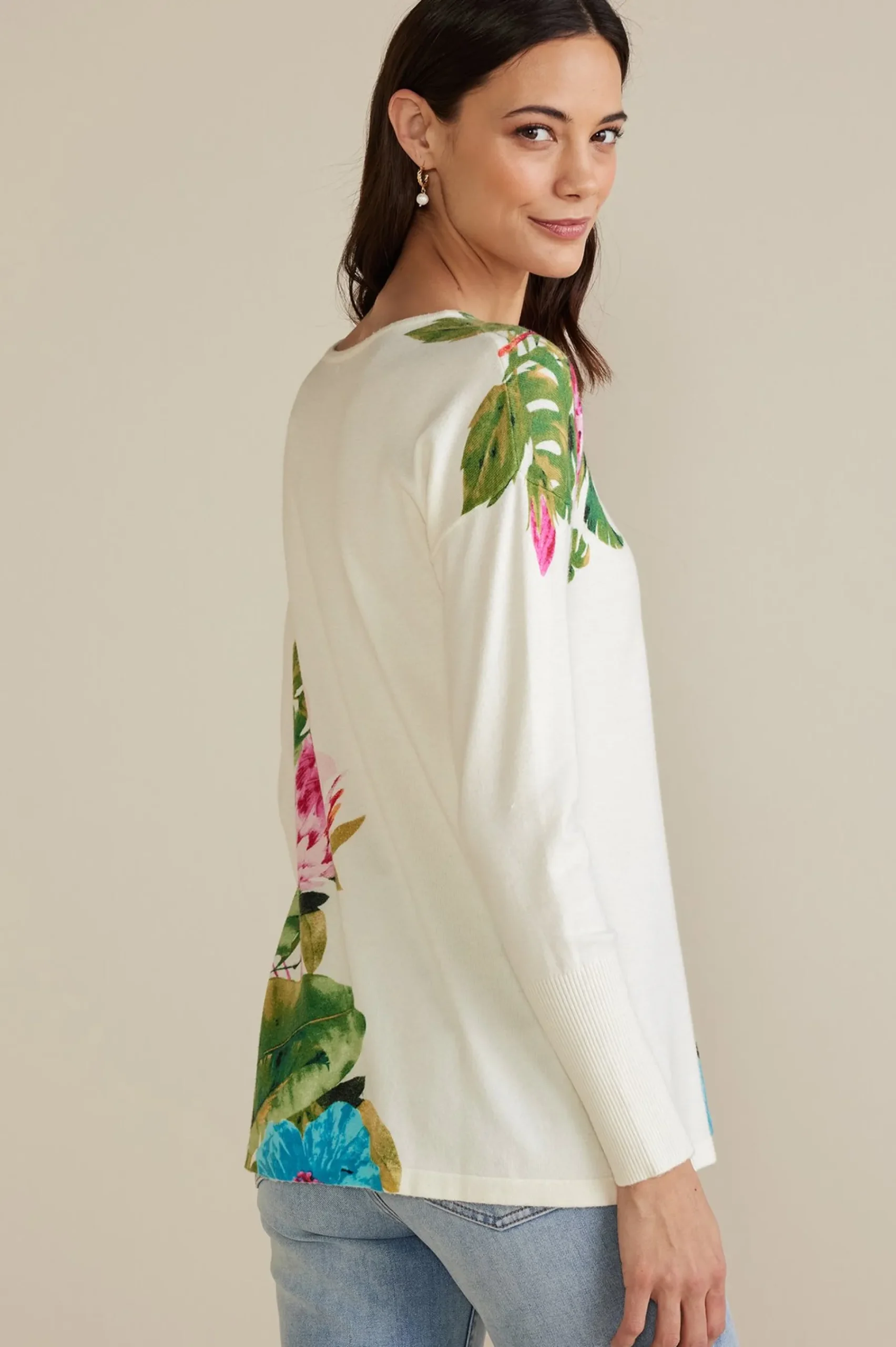 Soft Surroundings Garden Bloom Sweater> Sweaters & Cardigans|sweaters