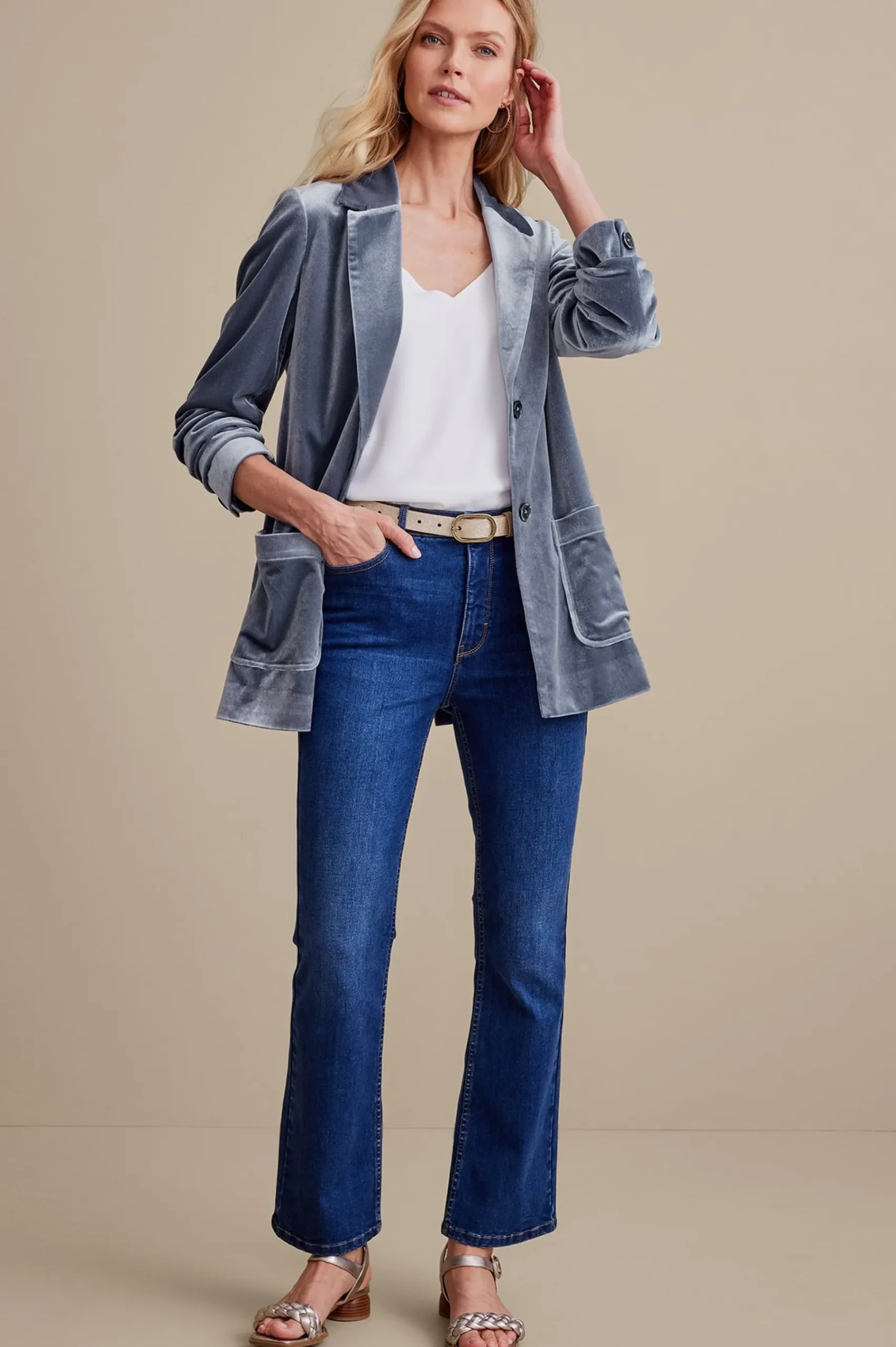 Soft Surroundings Holly Velvet Blazer> Into The Blues|EVelvet Styles