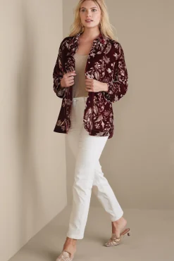 Soft Surroundings Icon Silk Velvet Poets Shirt><noscript><img width=