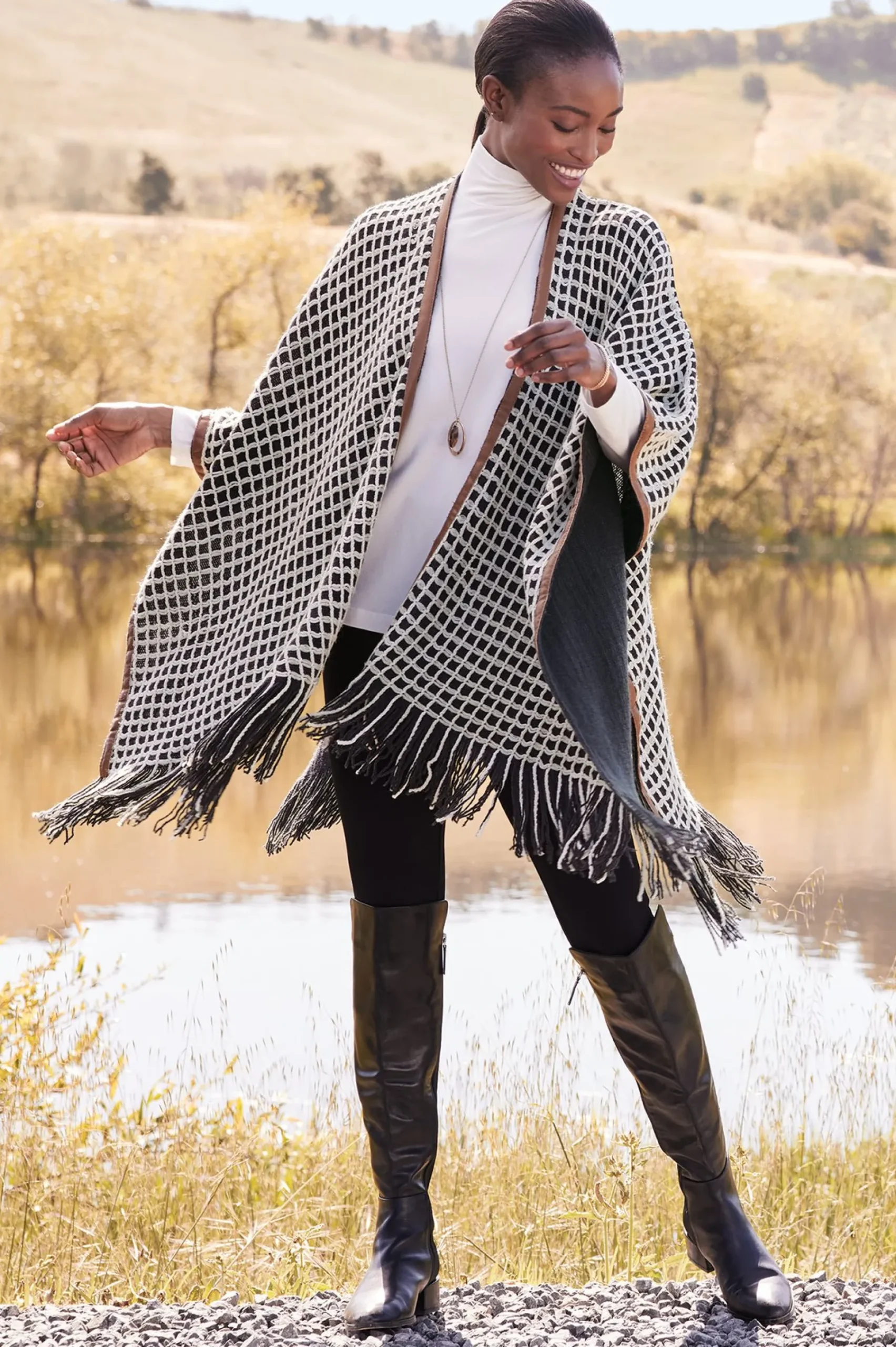 Soft Surroundings Kareli Plaid Topper> Scarves & Wraps