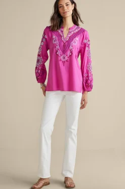 Soft Surroundings Laney Voile Blouse> Feminine Flourish|Vacation Shop
