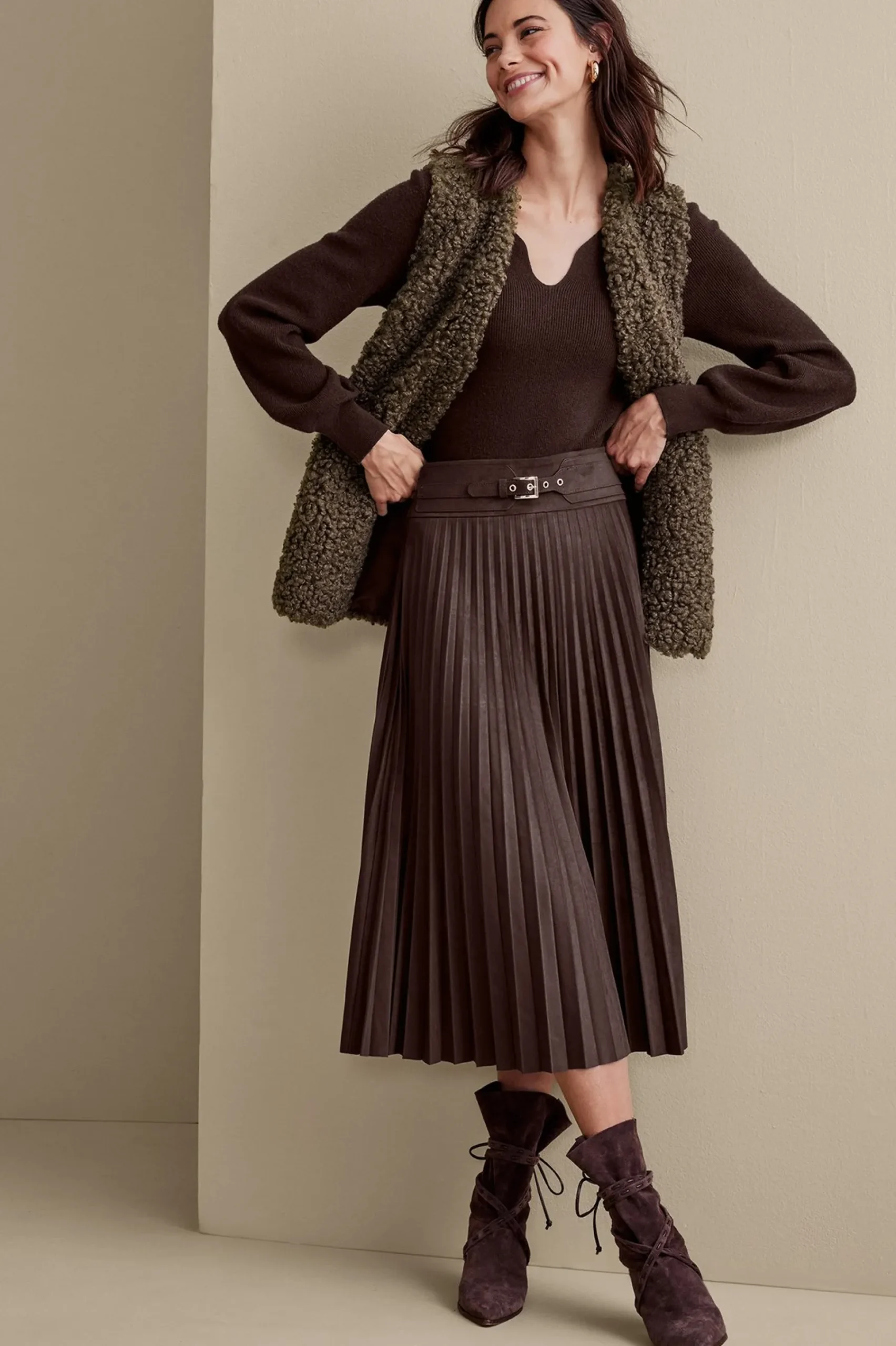 Soft Surroundings Lavina Faux Suede Skirt> Skirts