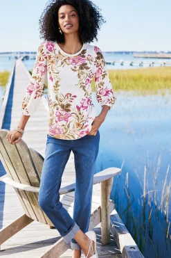 Soft Surroundings Lesley Printed Top><noscript><img width=