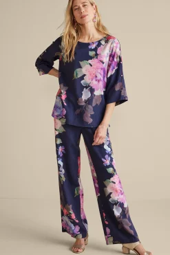 Soft Surroundings Lizette Wide-Leg Pant> Feminine Flourish|Into The Blues