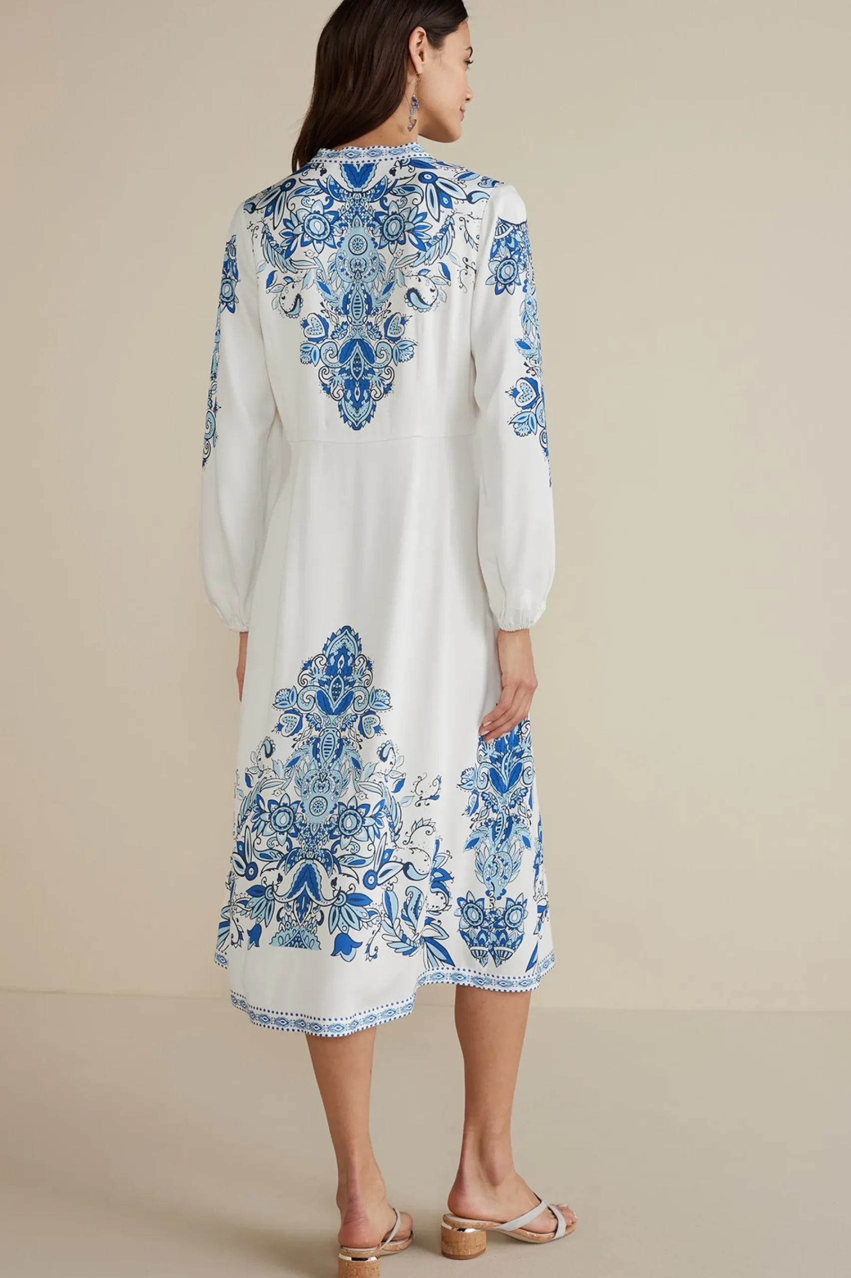 Soft Surroundings Louise Midi Dress> patterned|mid-length