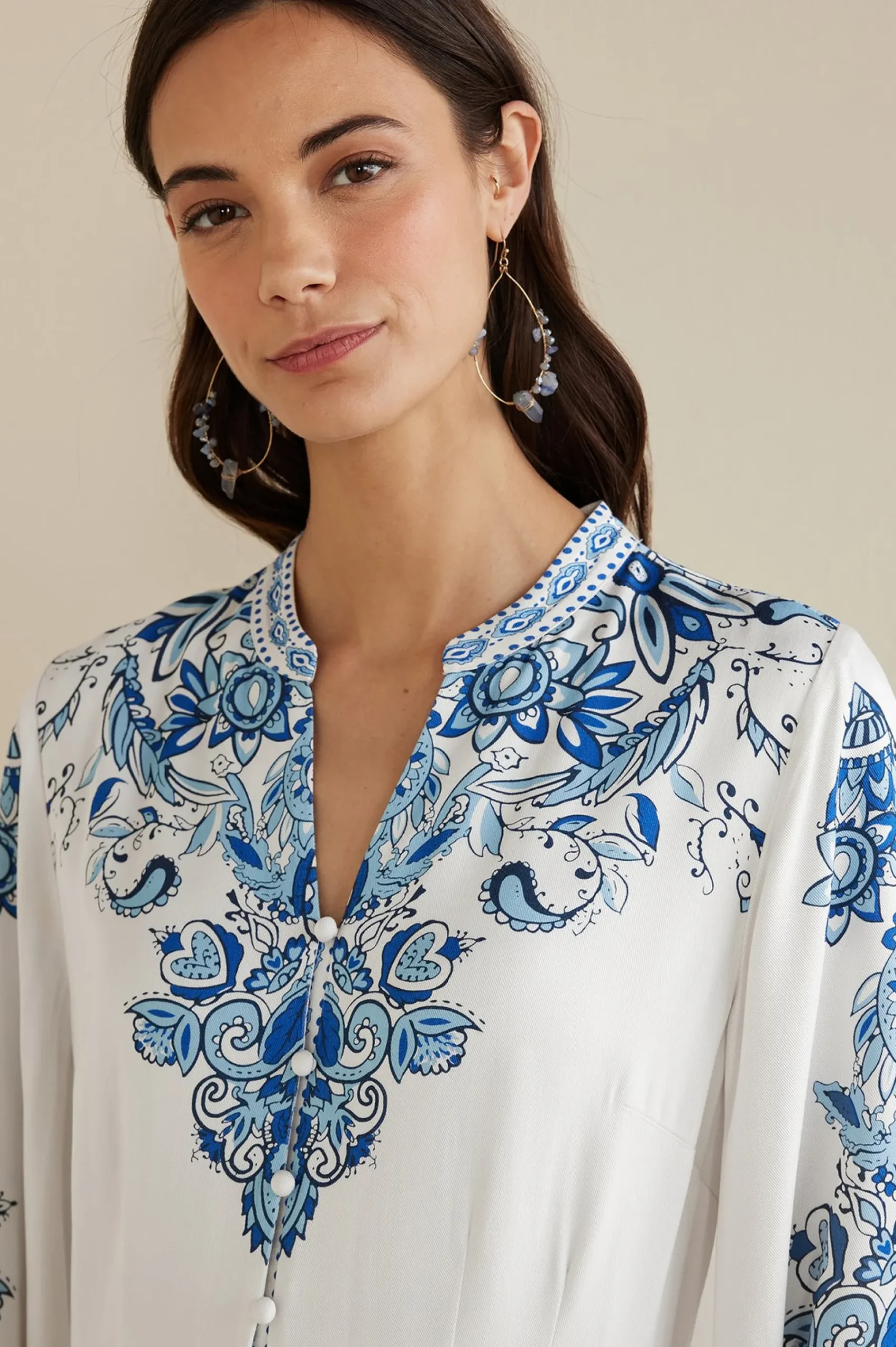 Soft Surroundings Louise Midi Dress> patterned|mid-length