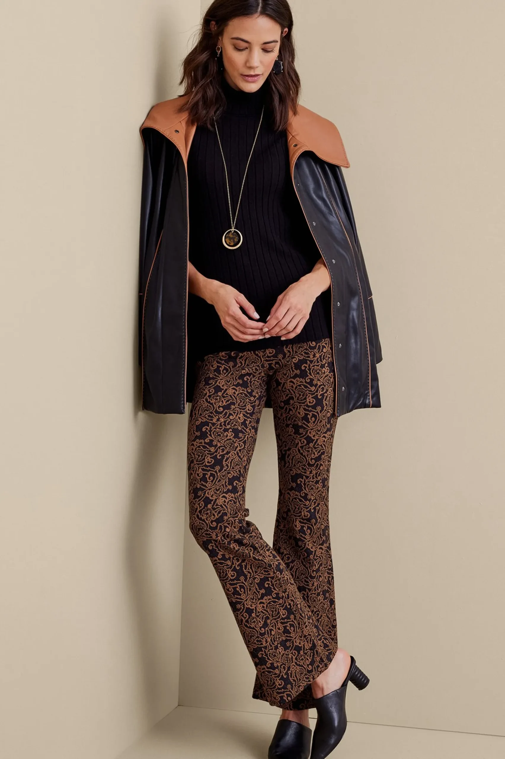 Soft Surroundings Mara Jacquard Pants> full length