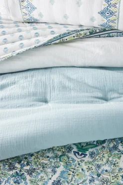 Soft Surroundings Margo Iris Reversible Printed Quilt><noscript><img width=