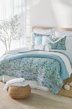 Soft Surroundings Margo Iris Reversible Printed Quilt><noscript><img width=