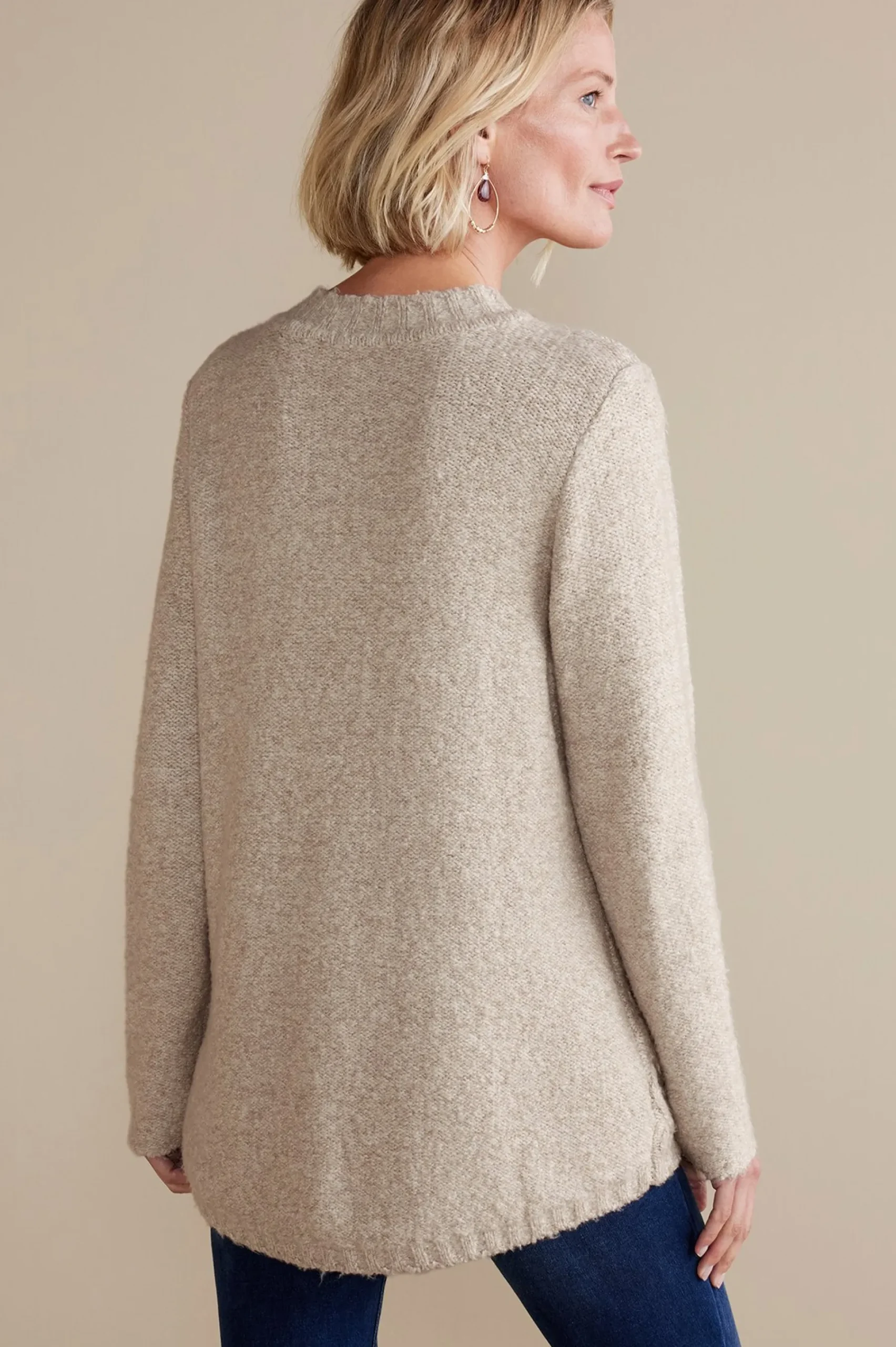 Soft Surroundings Marianna Cable Sweater> Sweaters & Cardigans|long sleeve