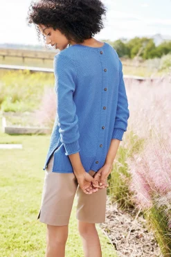 Soft Surroundings Marin Back Button Sweater><noscript><img width=