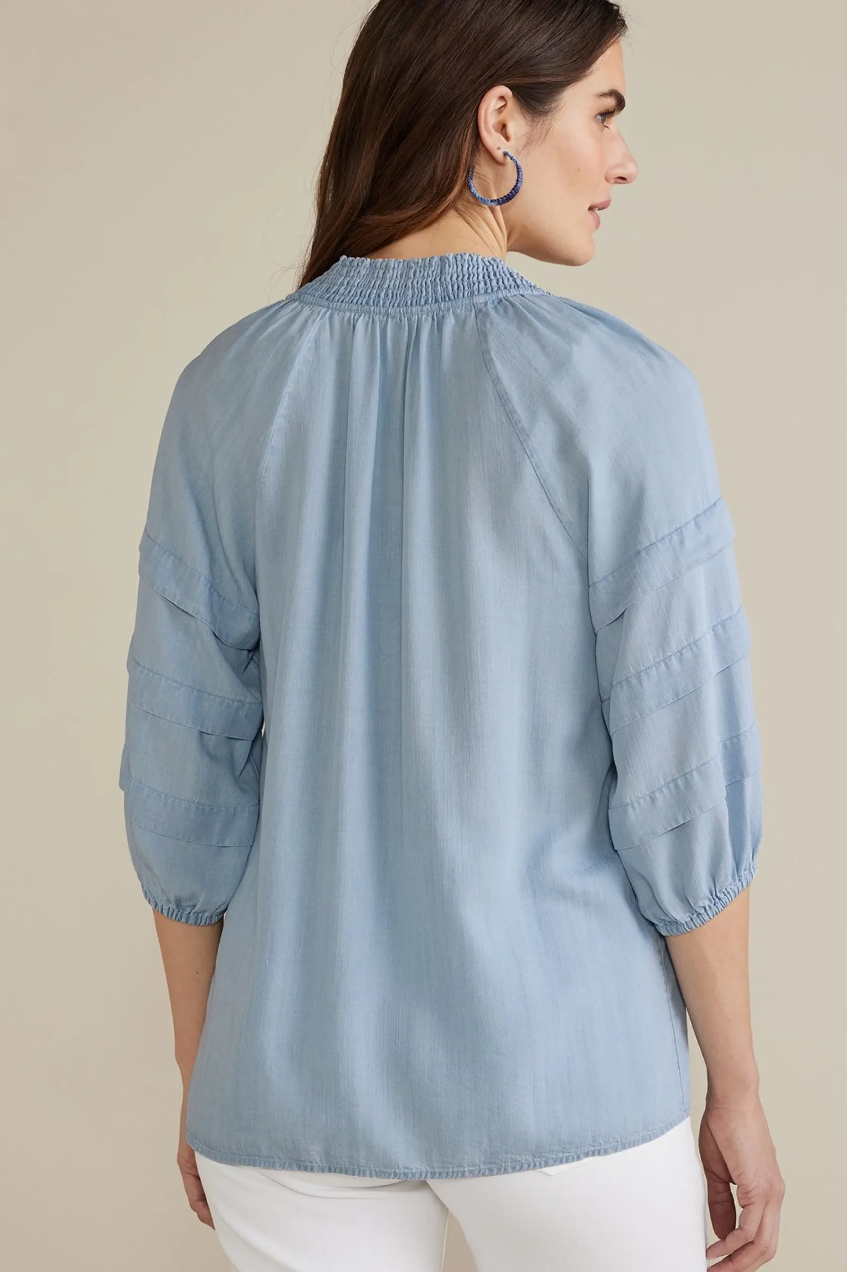 Soft Surroundings Marisol TENCEL™ Top> three quarter length|pullovers