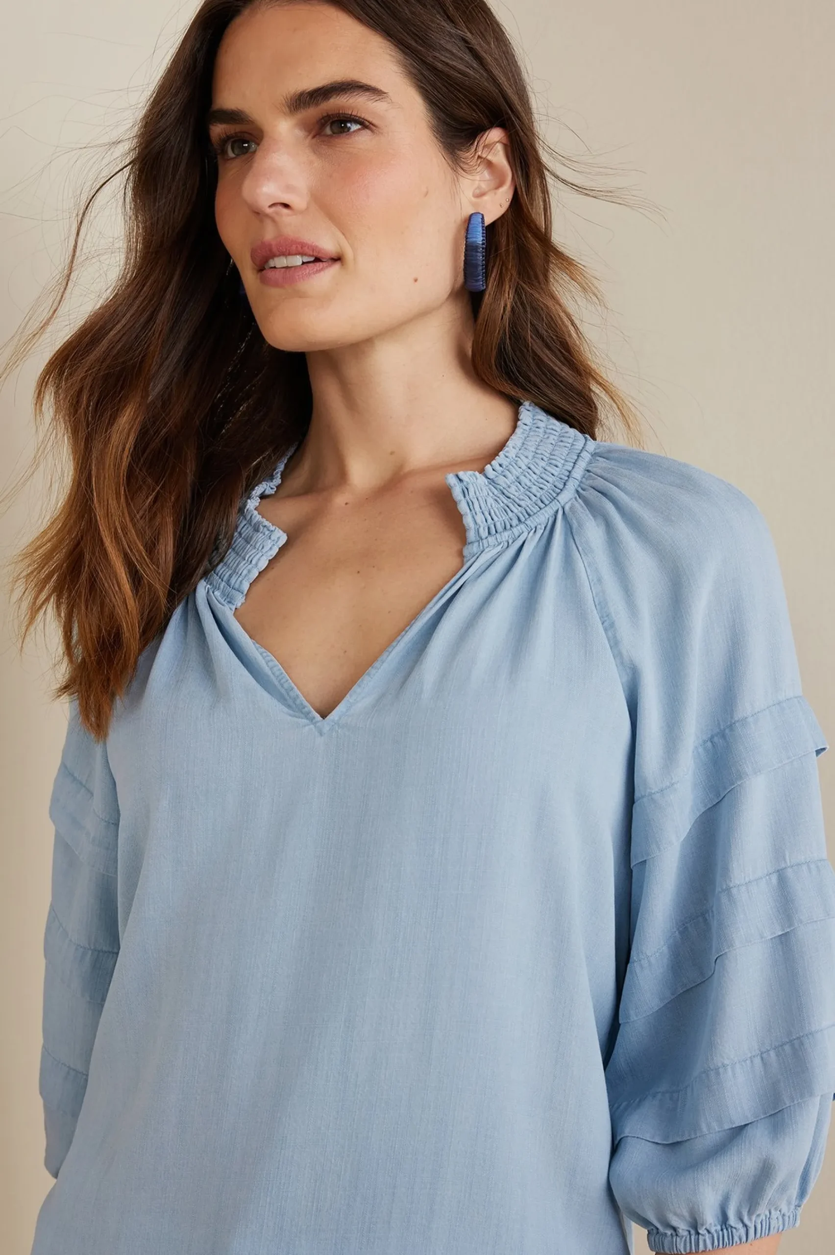 Soft Surroundings Marisol TENCEL™ Top> three quarter length|pullovers