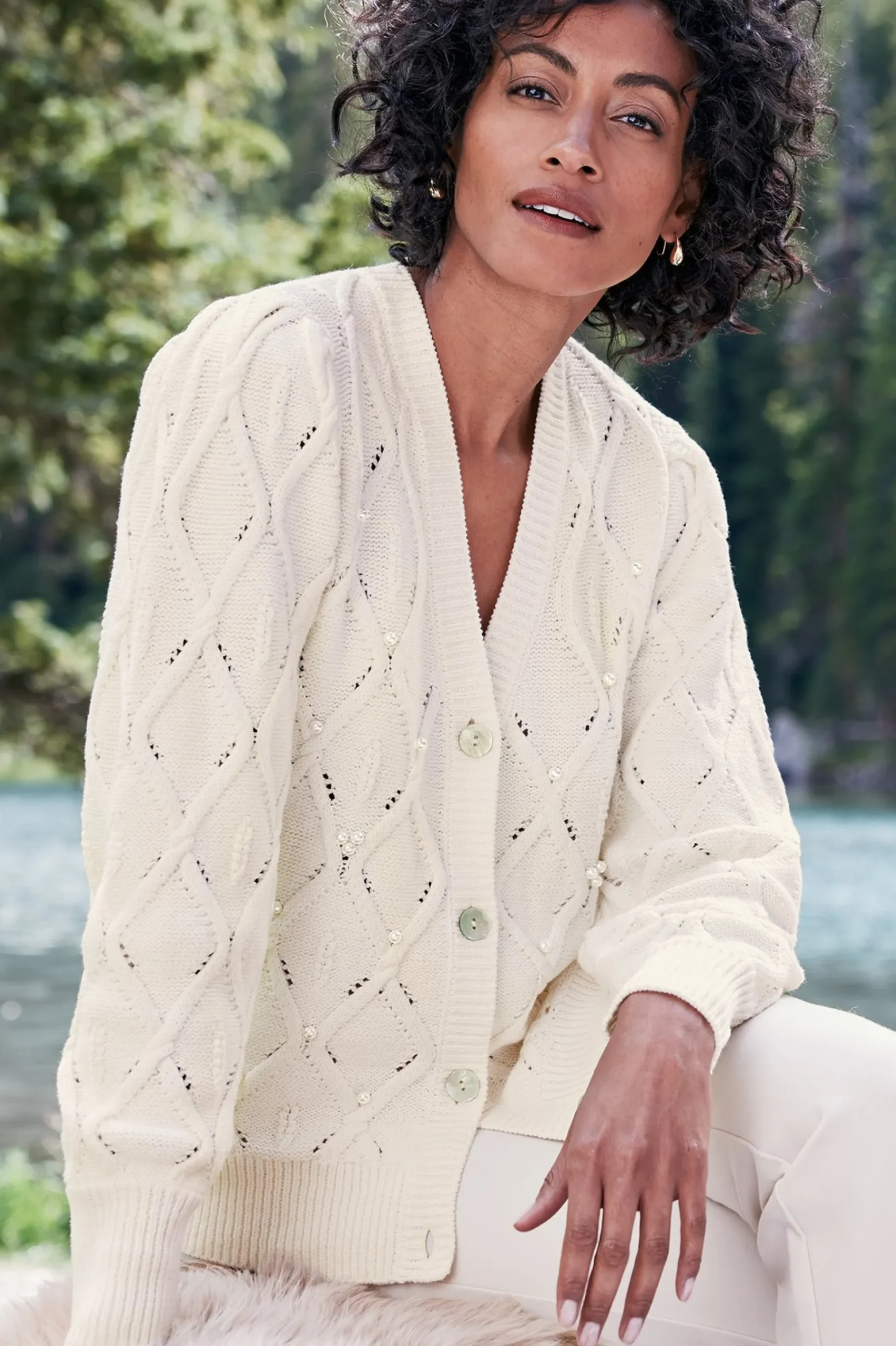 Soft Surroundings Meryl Cable Cardigan> Everyday Styles|Sweaters & Cardigans