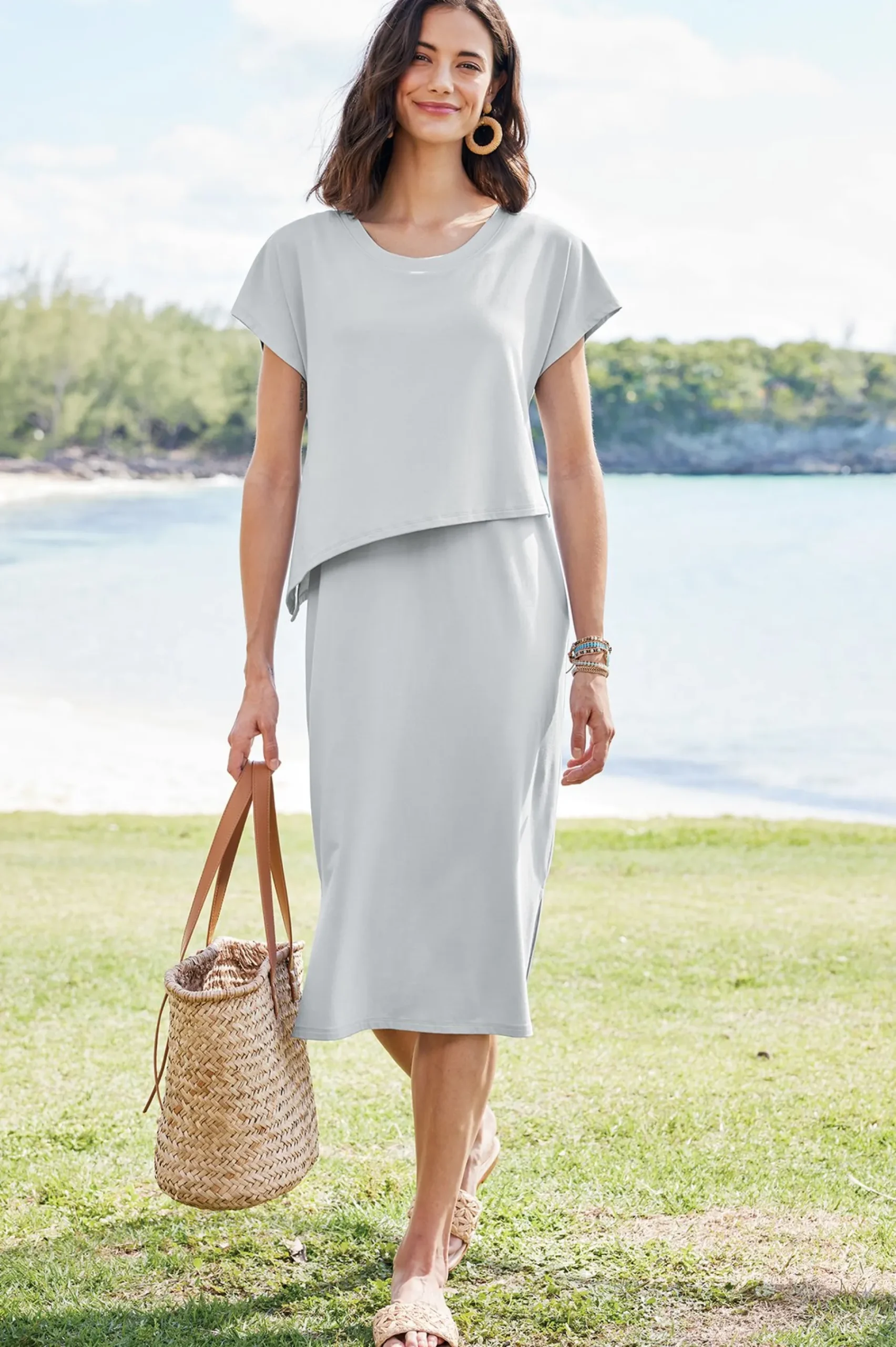 Soft Surroundings Mykonos Dress> solids|mid-length