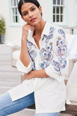 Soft Surroundings Nadia Linen Blend Shirt><noscript><img width=
