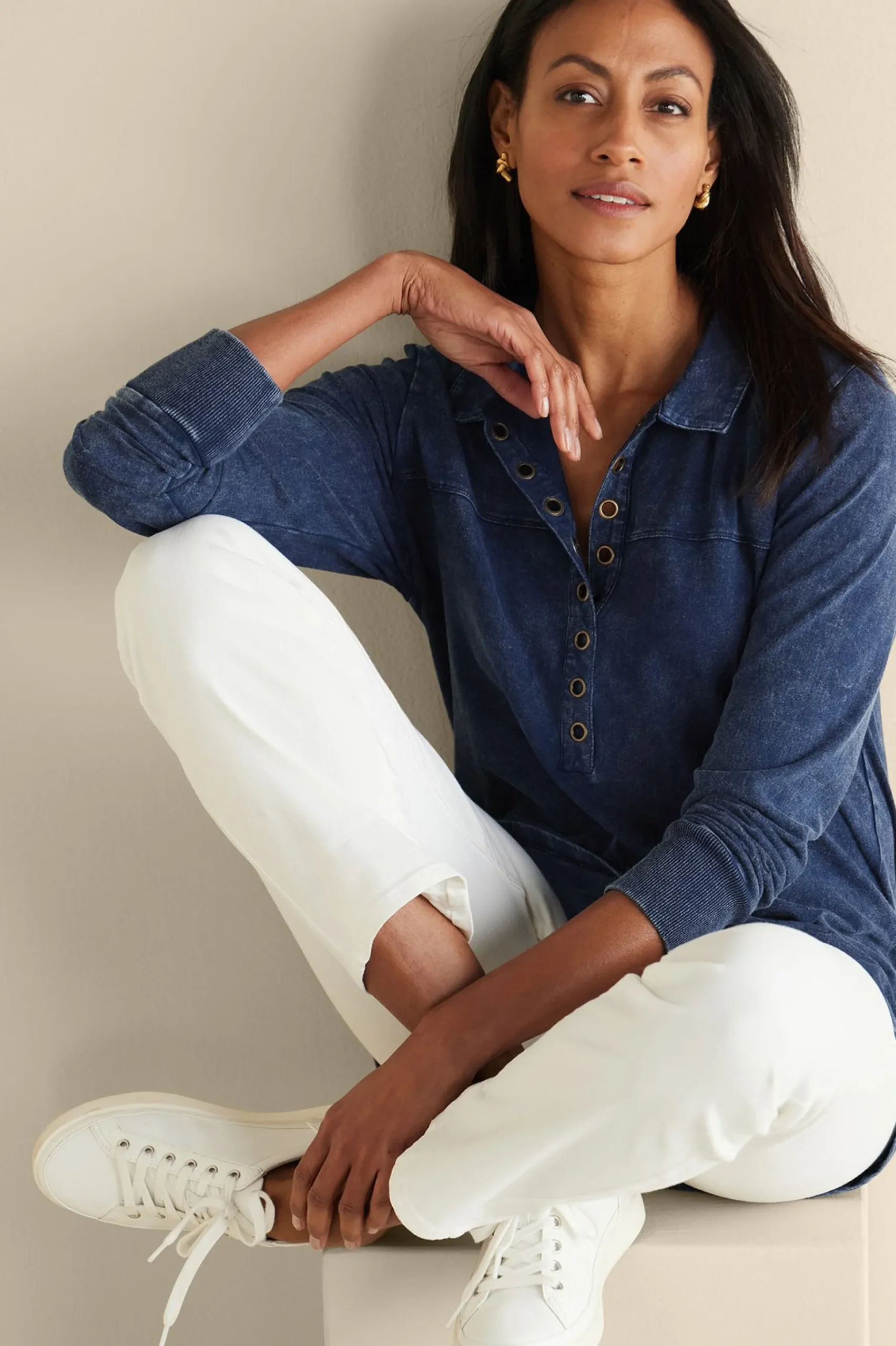 Soft Surroundings Neera Washed Tunic> Into The Blues|Wear Now Styles