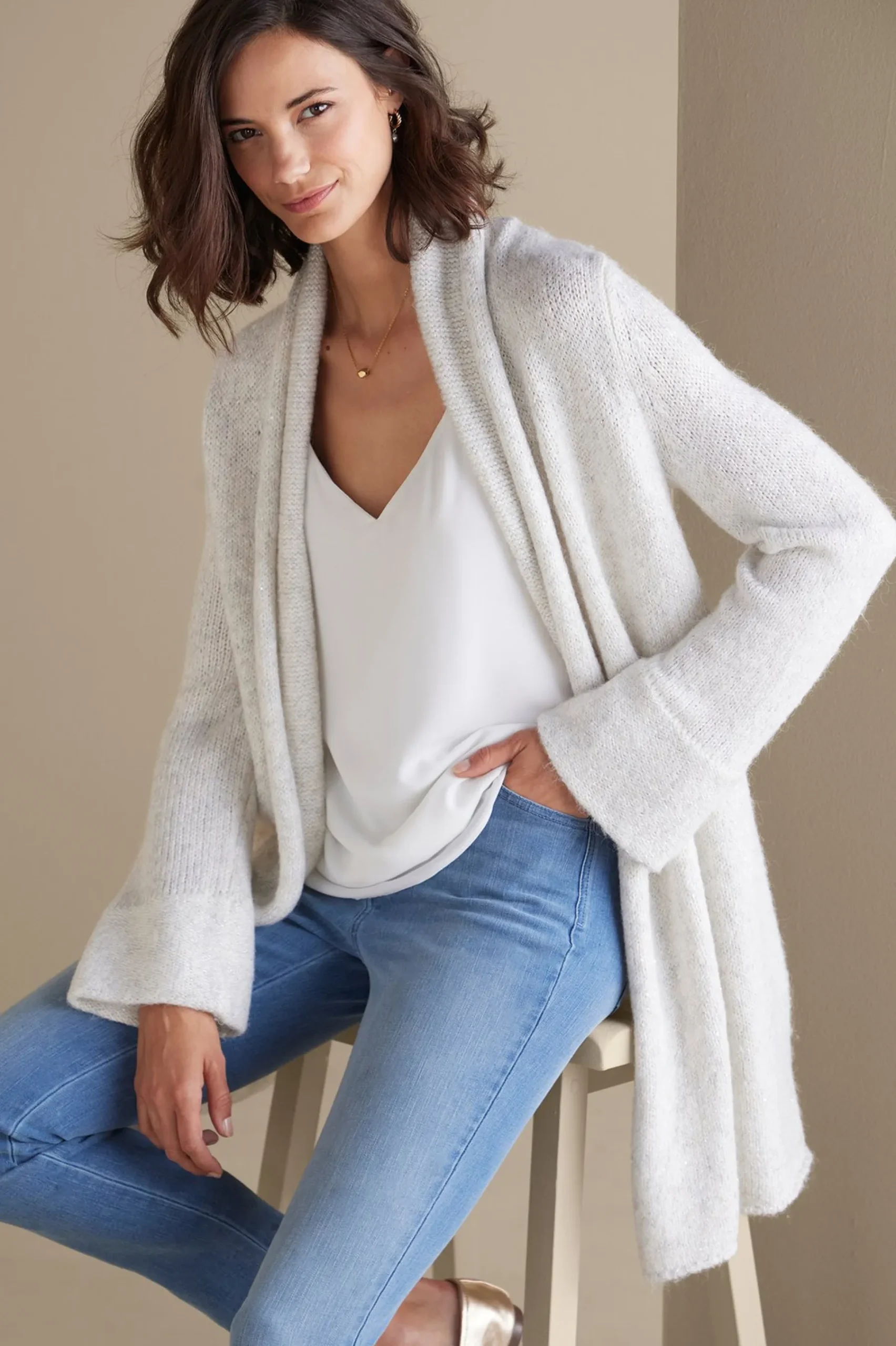 Soft Surroundings Neva Sequin Cardigan> Everyday Styles|Sweaters & Cardigans