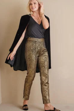 Soft Surroundings Nevina Jacquard Trouser> ankle|straight