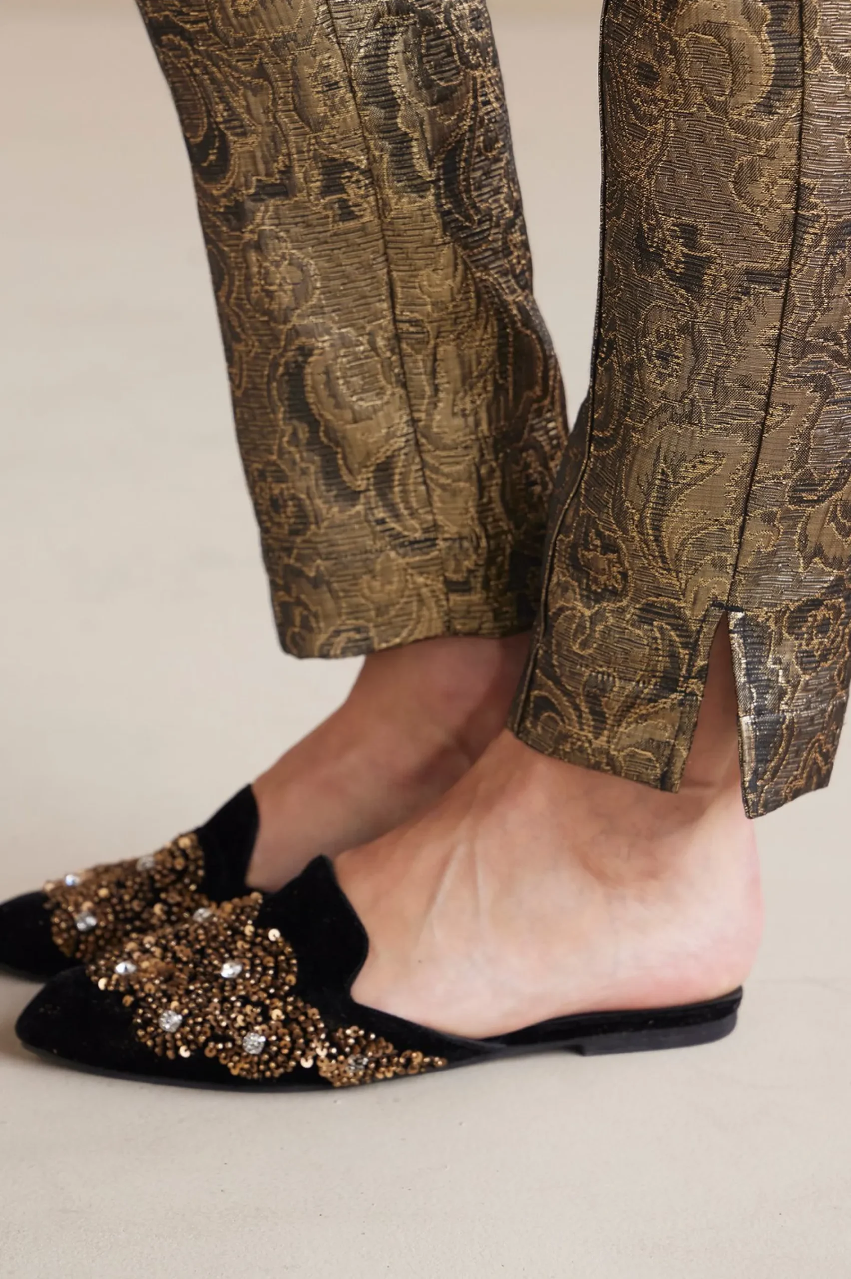 Soft Surroundings Nevina Jacquard Trouser> ankle|straight