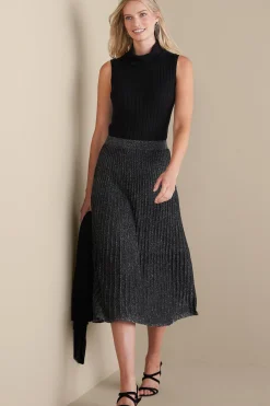 Soft Surroundings Nisha Knit Pleated Skirt><noscript><img width=