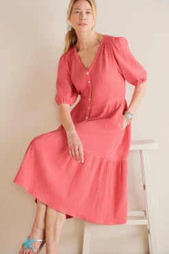 Soft Surroundings Petites Arielle Gauze Midi Dress><noscript><img width=