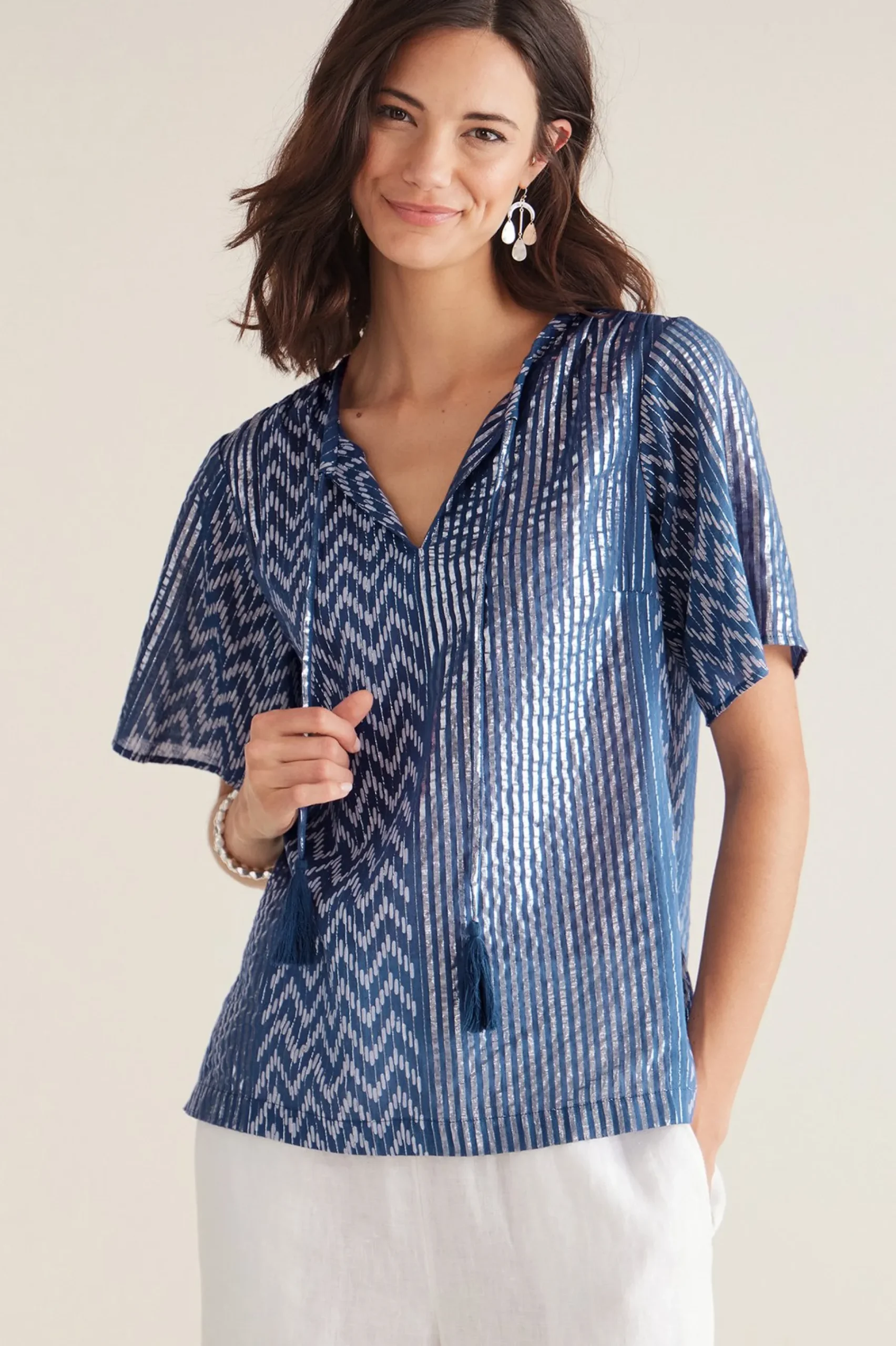 Soft Surroundings Petites Brillar Top> short sleeve|pullovers