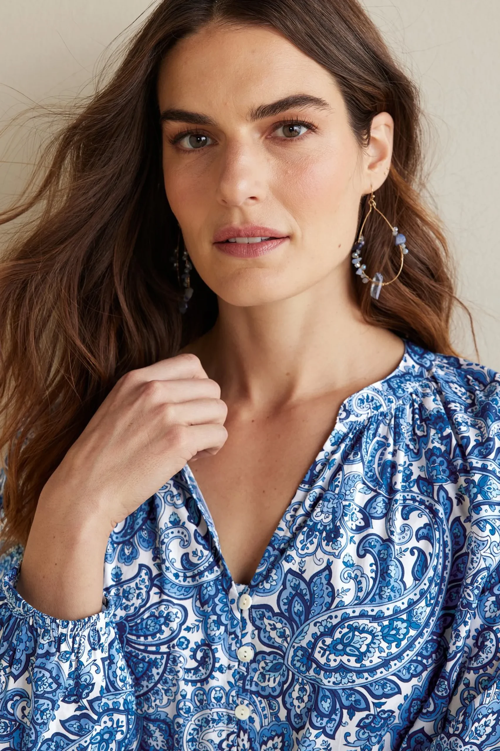 Soft Surroundings Petites Celia Top> Into The Blues