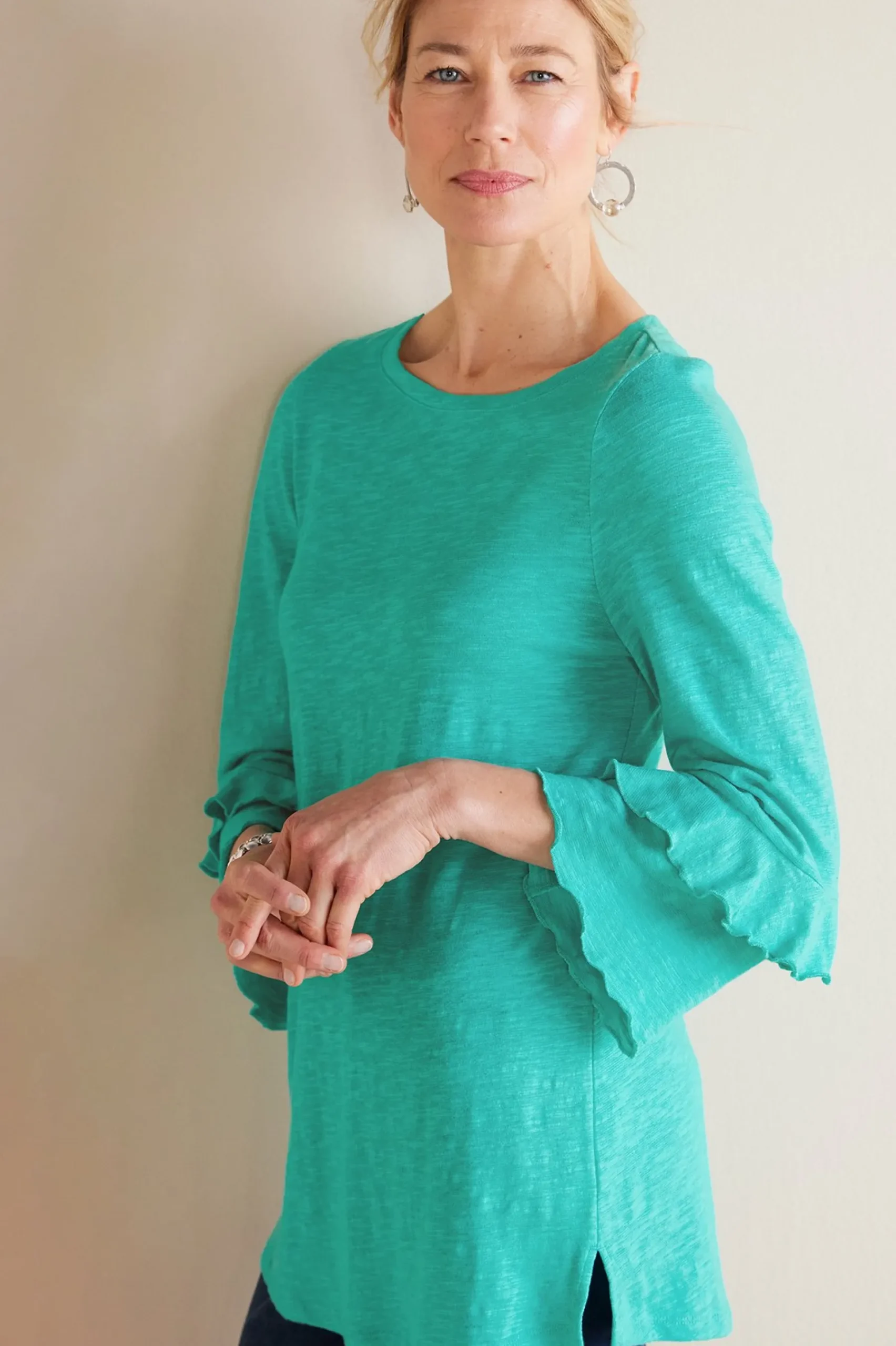 Soft Surroundings Petites Erin Linen Blend Tunic> Feminine Flourish|Into The Blues
