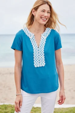 Soft Surroundings Petites Kaitlyn Embellished Knit Tee><noscript><img width=