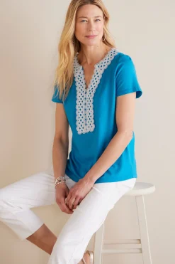 Soft Surroundings Petites Kaitlyn Embellished Knit Tee><noscript><img width=