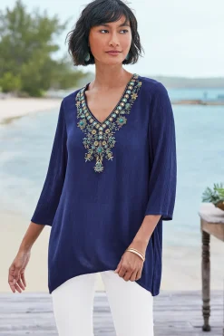 Soft Surroundings Petites Paulina Gauze Pullover><noscript><img width=