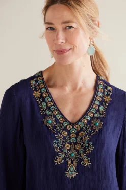 Soft Surroundings Petites Paulina Gauze Pullover><noscript><img width=