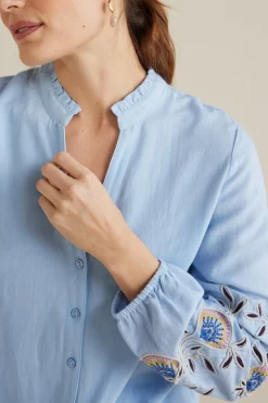 Soft Surroundings Petites Titania Embroidered Top><noscript><img width=