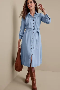 Soft Surroundings Petites Vara TENCEL™ Dress> between season|solids