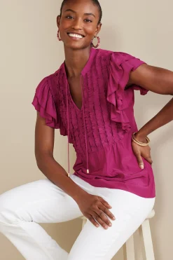 Soft Surroundings Petites Victoria Ruffle Tunic><noscript><img width=