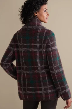Soft Surroundings Plaid Sweater Coat><noscript><img width=
