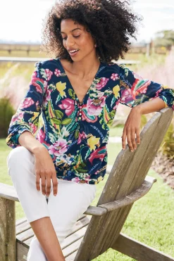 Soft Surroundings Samantha Georgette Top><noscript><img width=