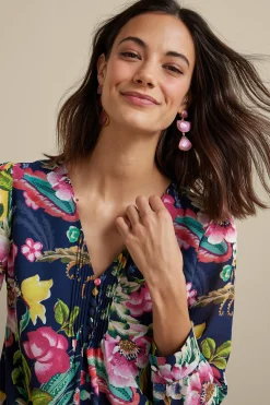 Soft Surroundings Samantha Georgette Top><noscript><img width=