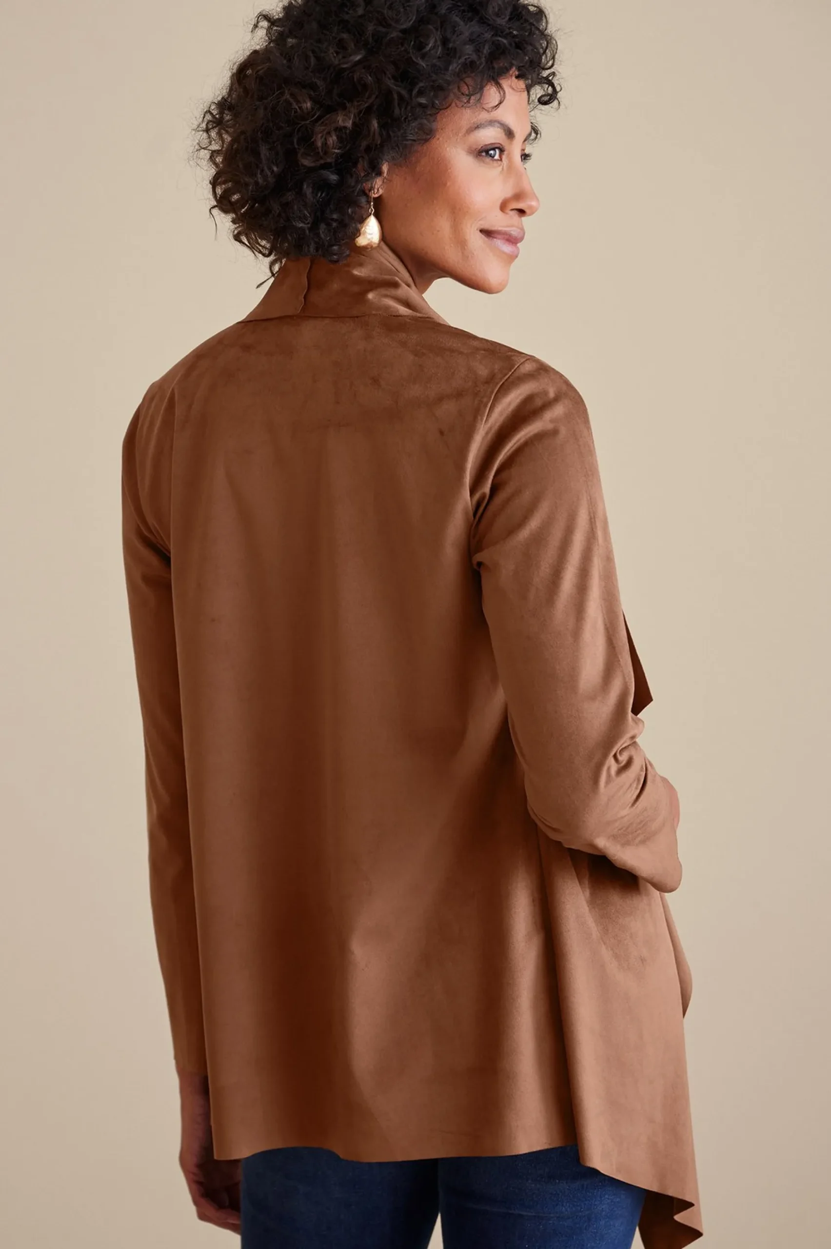 Soft Surroundings Shape Drape Faux Suede Jacket> Jackets & Coats