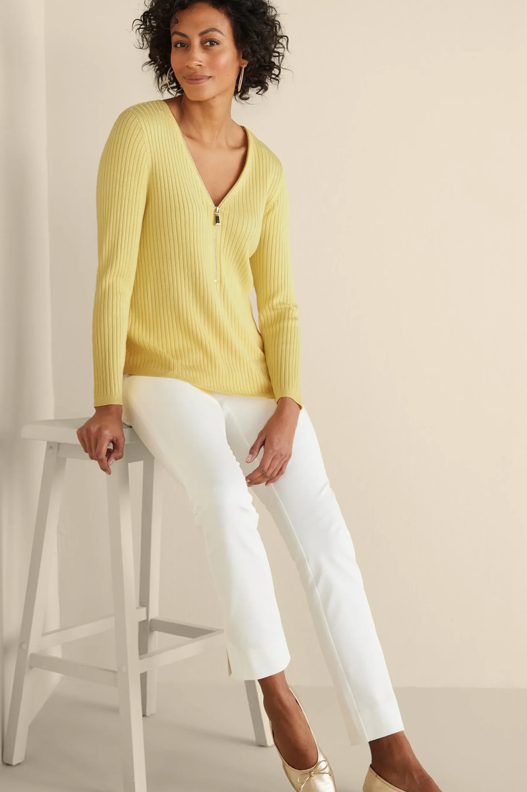 Soft Surroundings Soft Essential™ Ribbed Valentina Sweater> Soft Essential Styles|Vacation Shop