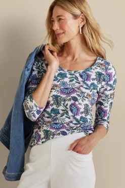 Soft Surroundings Soft Essential™ SUPIMA® 3/4 Sleeve Tee><noscript><img width=