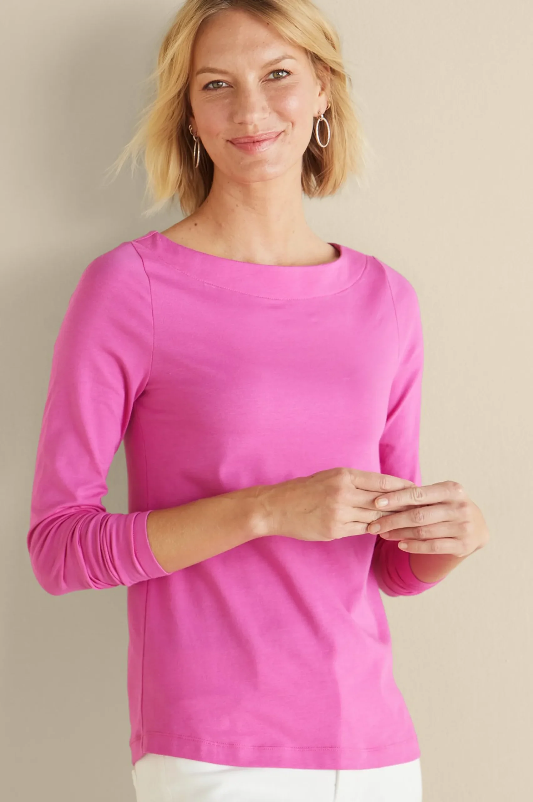 Soft Surroundings Soft Essential™ SUPIMA® Long Sleeve Tee> Soft Essential Styles|Into The Blues