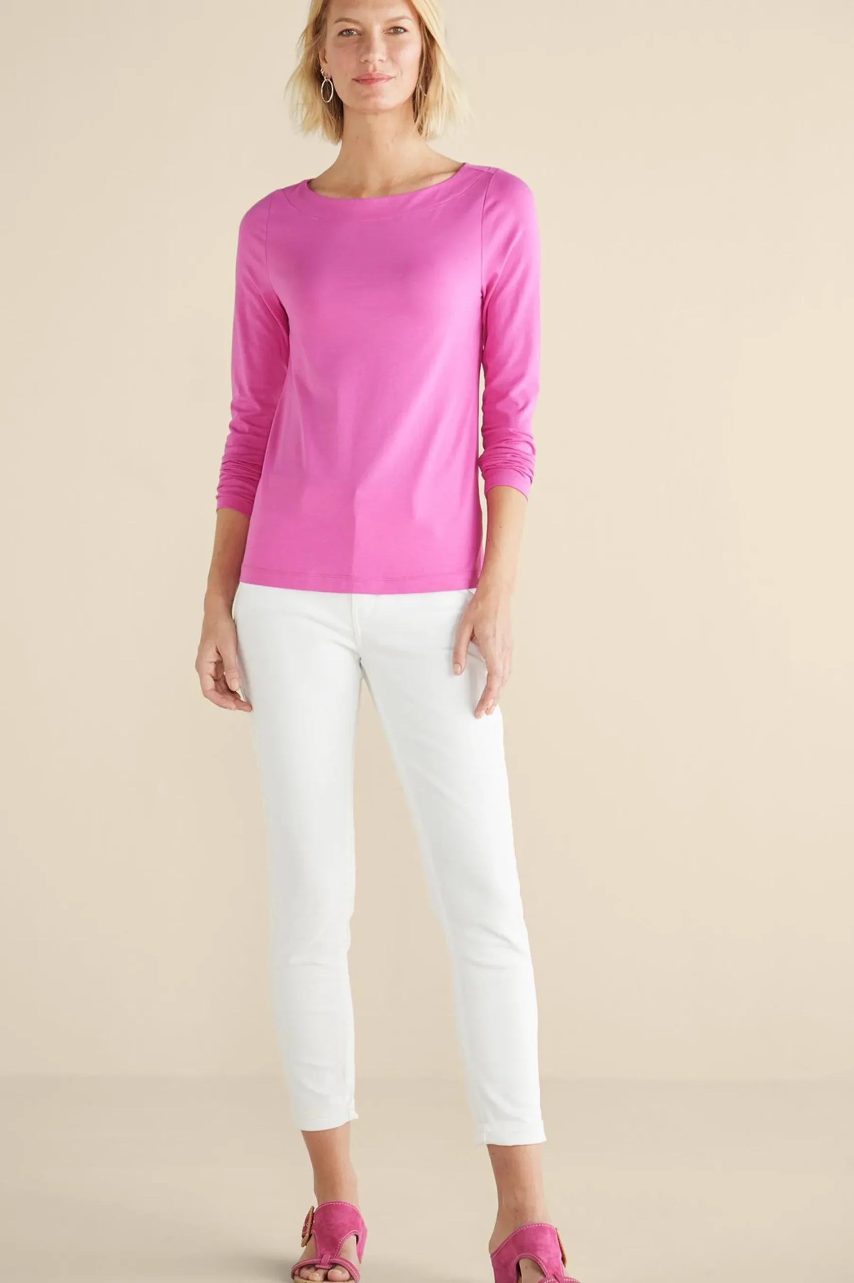 Soft Surroundings Soft Essential™ SUPIMA® Long Sleeve Tee> Soft Essential Styles|Into The Blues