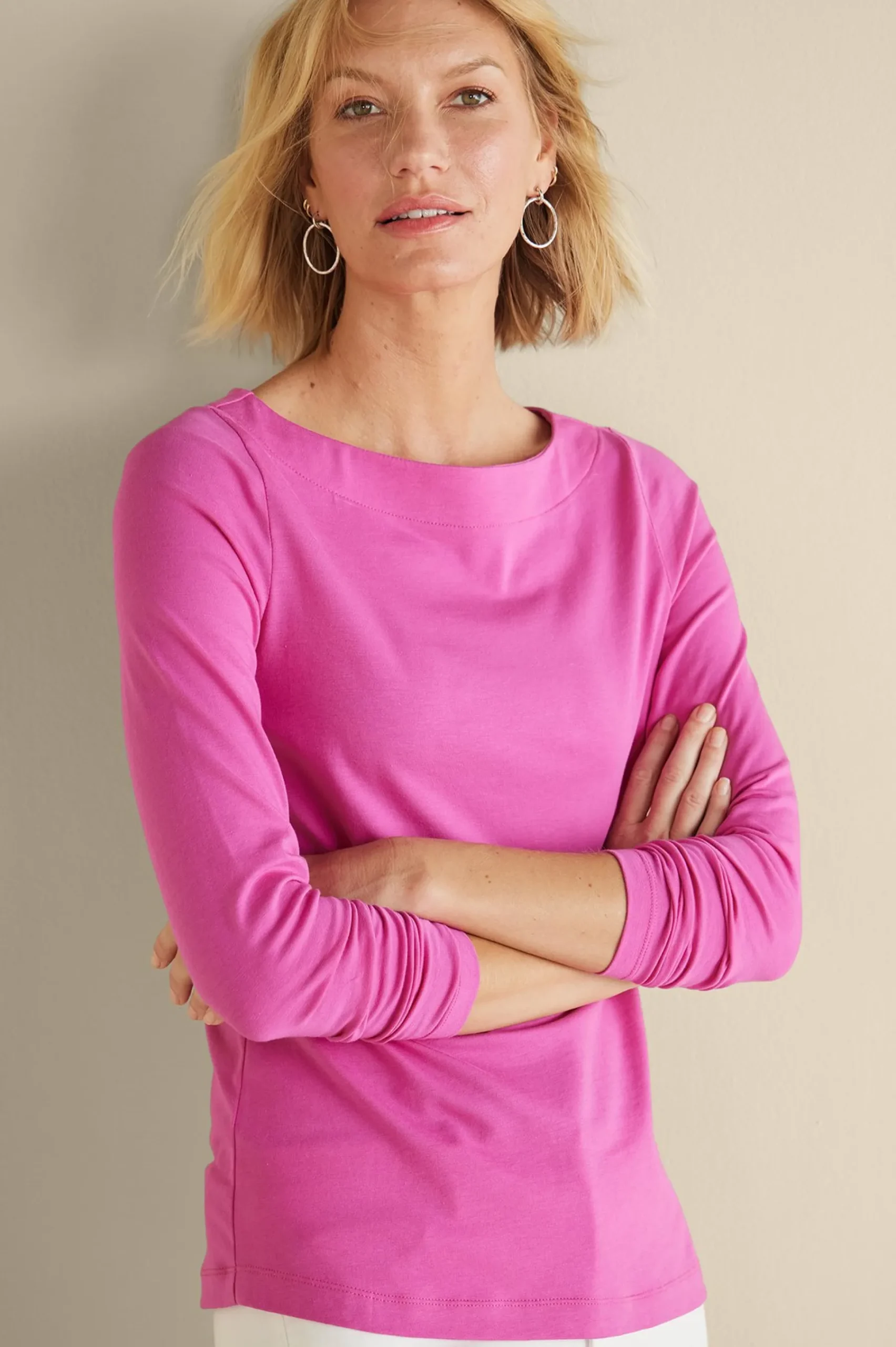 Soft Surroundings Soft Essential™ SUPIMA® Long Sleeve Tee> Soft Essential Styles|Into The Blues